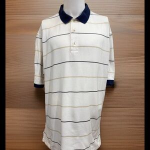 Bud Light Beer Polo Promo Shirt Mens Large R Star 1879 White Stripe Brewery Logo